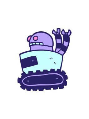 Çizgi film karalama robotunun hareketli animasyonu