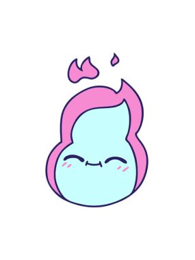 Şirin kawaii ateş alevinin serbest çekim hareketli karikatürü