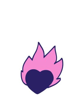 Yanan kalbin çizgi film karalamalarının zıplama hareketi