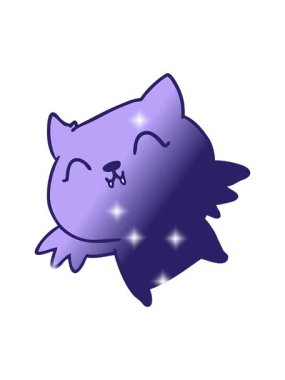 Şirin kawaii yarasasının el yazısıyla çizilmiş gradyan çizgi filminin ışıltı etkisi