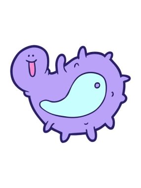 pressure popping animation of cartoon germ drawing