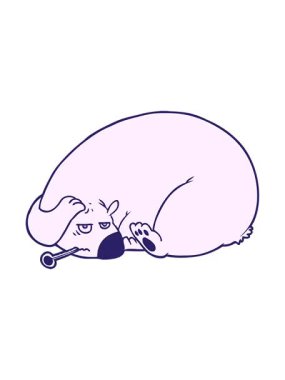 shivering motion animation of ill polar bear cartoon