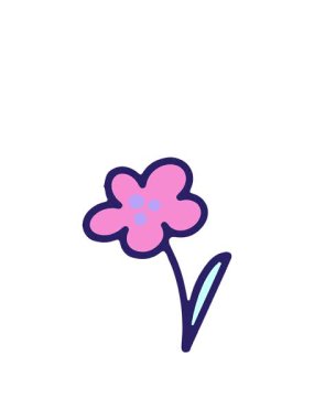 Çizgi film eğlenceli çiçek tasarımının zıplama hareketi animasyonu