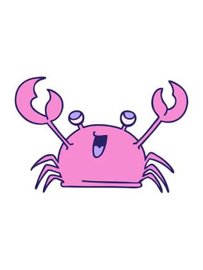 Pikselleştirme efekti çizgi film mutlu yengecin animasyonu