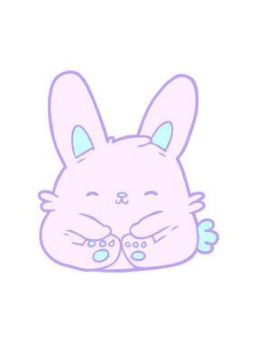 popping motion animation of cute cartoon bunny rabbit