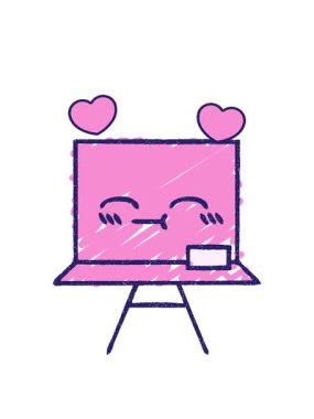 dönen kalp animasyonu Kara Tahta Tebeşir Çizimi