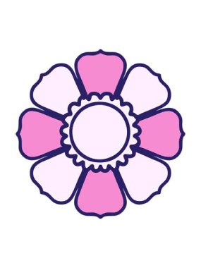 Bob ve duraklat Bir dekoratif çiçeğin dövme stili çizgi filmi