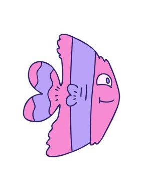 el çizimi tuhaf çizgi film balıklarının hareketli animasyonları