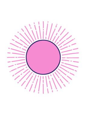 Parlak ışık efekti dövme stili bir güneş görüntüsü