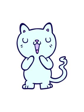 Bir kedi karakterinin neon ışık efekti animasyonu