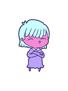 spinning motion animation of bright neon design of cartoon woman