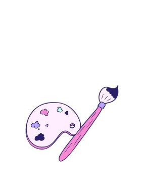 jumping motion animation of  artist palette design