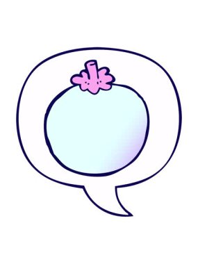 neon light effect animation of cartoon tomato with speech bubble in smooth gradient style