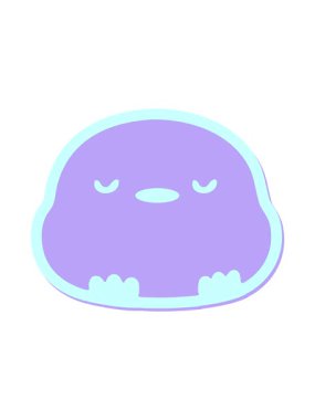 shivering motion animation of cute cartoon baby bird sticker design