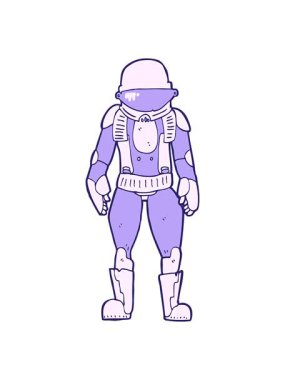 Çizgi film astronotunun parlak ışık efekti