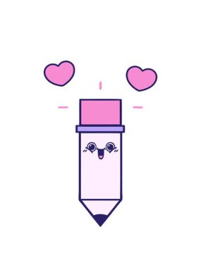 dönen kalpler sevimli kalem karikatürünün animasyonu