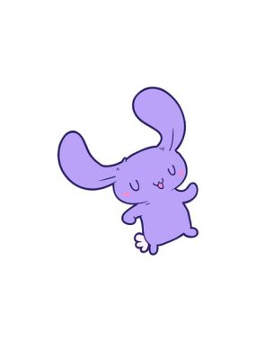 radioactive glowing animation of cartoon quirky rabbit