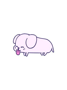 Şirin kawaii köpeğinin serbest piyasa çiziminin yıldız patlaması etkisi animasyonu