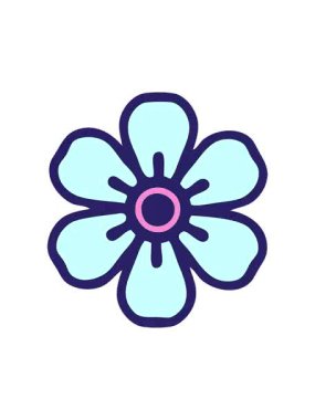 Dövme stili dekoratif çiçek resminin canlandırmasını renklendir