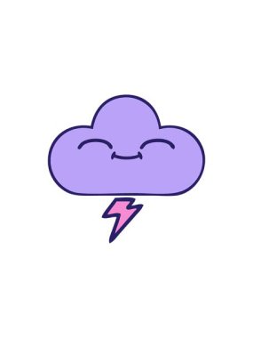 Fırtına bulutu dizaynının sevimli çizgi filminin yıldız patlaması etkisi animasyonu