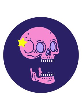 Parlayan yıldızlar, bir kafatası çiziminin ikonik dövme görüntüsünün animasyonunu etkiler.