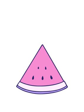 Bir elin hareketli animasyonu çizilmiş karpuz.