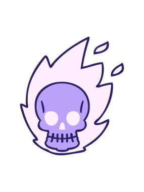 Bir kafatasının el çiziminin parlak ışık efekti animasyonu