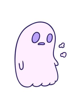 kawaii 'nin sevimli hayalet görüntüsünün animasyonunu renklendir