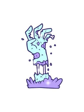 Ürkütücü zombi el çizgi filminin ışıltılı etkisi