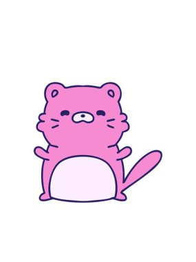 Yanıp sönen radyal çizgiler Sevimli küçük bir kedi çizgi filminin animasyonu