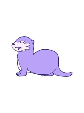 spinning motion animation of laughing otter cartoon