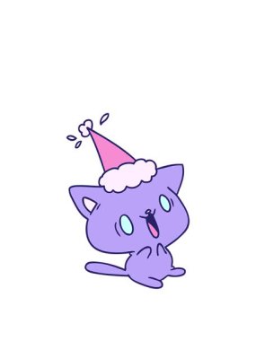 Kawaii kedisinin Noel tasarımının el animasyonunu genişletiyorum.