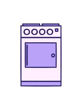 Bir fırın ve fırın karikatürünün basınçlı animasyonu