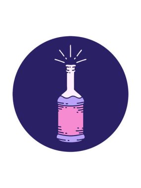 Dövme stili bira şişesinin dönen hareketli animasyonu