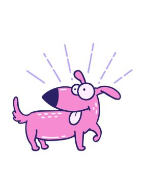 Geleneksel dövme stili mutlu köpeğin sallanan animasyonu