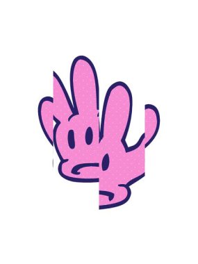 Geleneksel karikatür eldiveninin bölünmüş hareket animasyonu