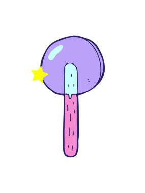 twinkling stars effect animation of cartoon lollipop drawing