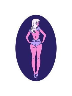 shivering motion animation of tattoo pinup swimsuit girl