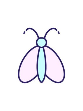 Kelebeğin basit cesur çizgi filminin radyoaktif parlak animasyonu