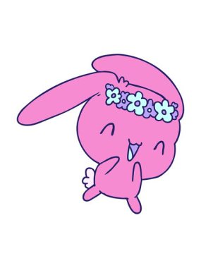 shine light effect animation of kawaii cute furry bunny