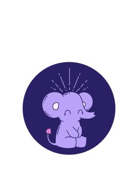 Dövme stili şirin bir filin canlandırması yükseliyor ve yüzüyor.