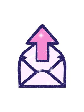 glitter effect animation of Sent Mail Chalk Drawing