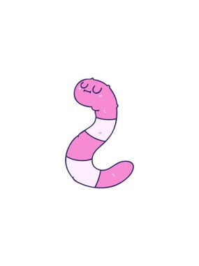 El yapımı garip çizgi film solucanlarının satış animasyonu