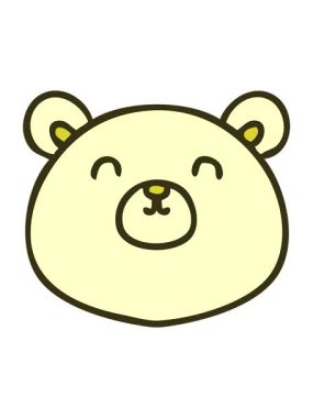 Garip çizgi film ayısının el çiziminin renk animasyonu değişiyor