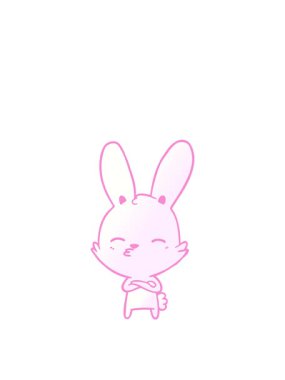 Meraklı tavşan çiziminin zıplama hareketi animasyonu