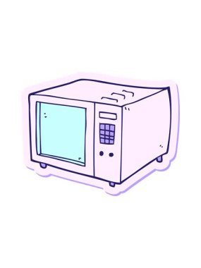 bir karikatür mikrodalga çıkartmasının hareketli animasyonu