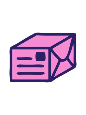 shine light effect animation of cute cartoon of a paper parcel