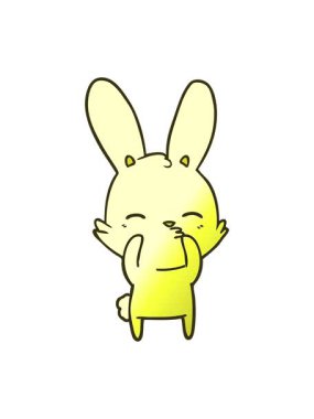 Değişen renk animasyonu meraklı bir tavşan çizgi filmi