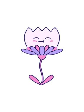 Nilüfer çiçeğinin sevimli çizgi filminin yıldız patlaması etkisi animasyonu