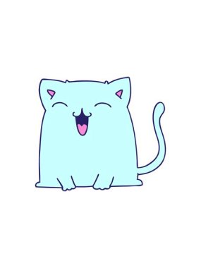 Yıldız patlaması etkisi çizgi film kedisinin el çizimi animasyonu